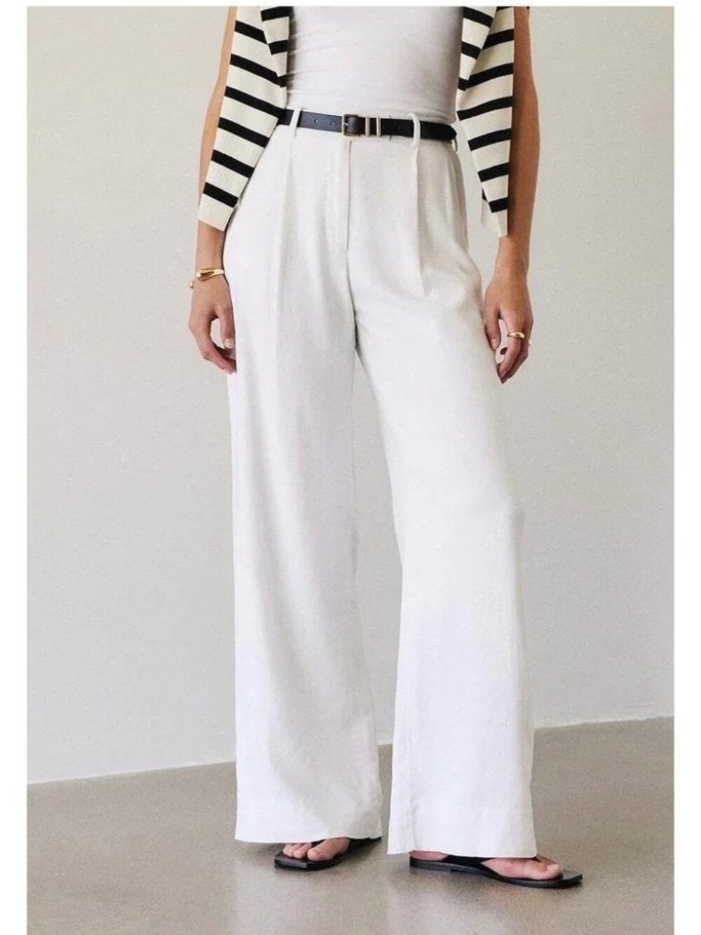 Abercrombie & Fitch tailored high rise wide leg pants White sz 32/14